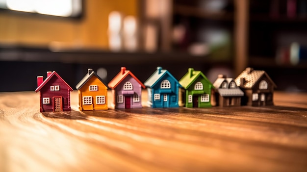 Modelo de Casa em Mesa de Madeira Imóveis