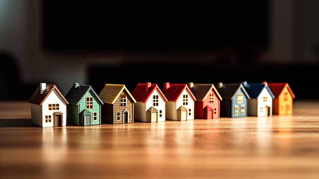 Foto modelo de casa em mesa de madeira imóveis