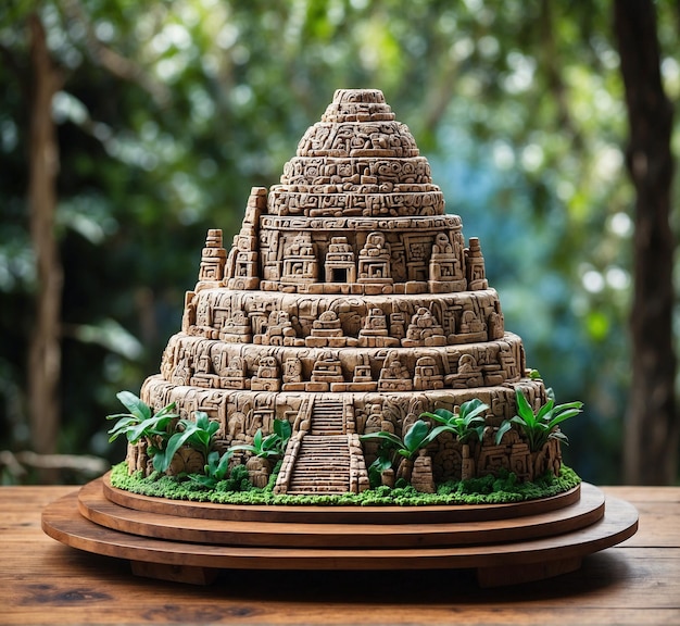Foto modelo de cerâmica do templo hindu na forma de uma torre