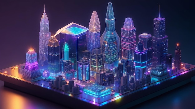 Modelo de cidade holográfica