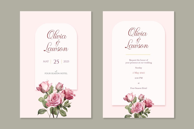 Modelo de convite de casamento floral