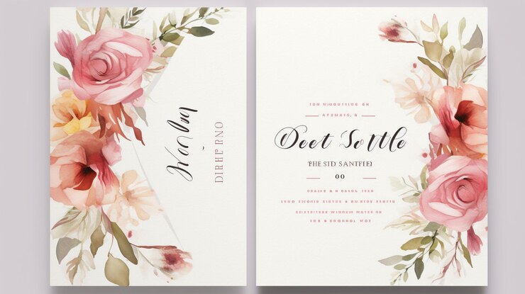 Foto modelo de convite floral de casamento psd grátis