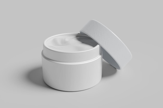 Modelo de creme cosmético em branco