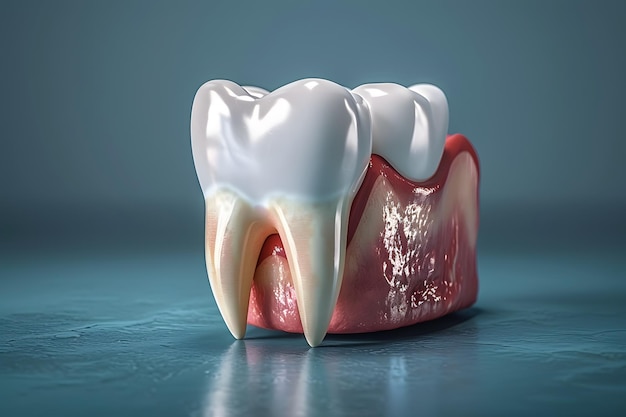 Modelo de dente com gengivas Inteligência Artificial Gerativa
