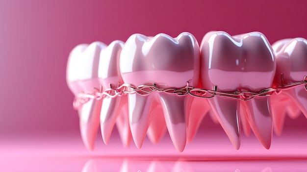 Foto modelo de dente feliz em isolado em fundo branco