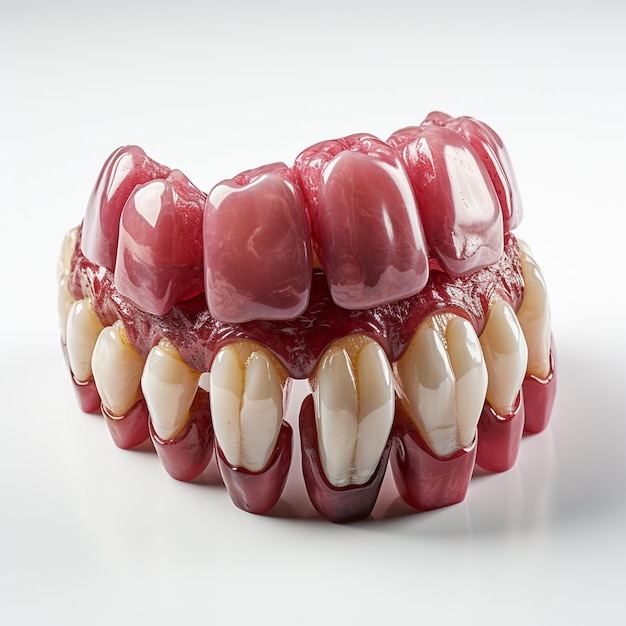 Modelo de dentes e gengivas