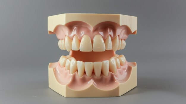 Foto modelo de dentes isolado em fundo branco