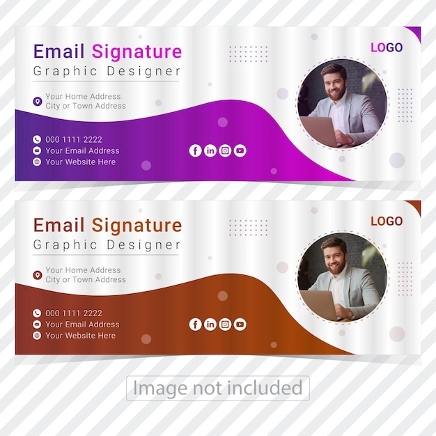 Modelo de design criativo de assinatura de e-mail