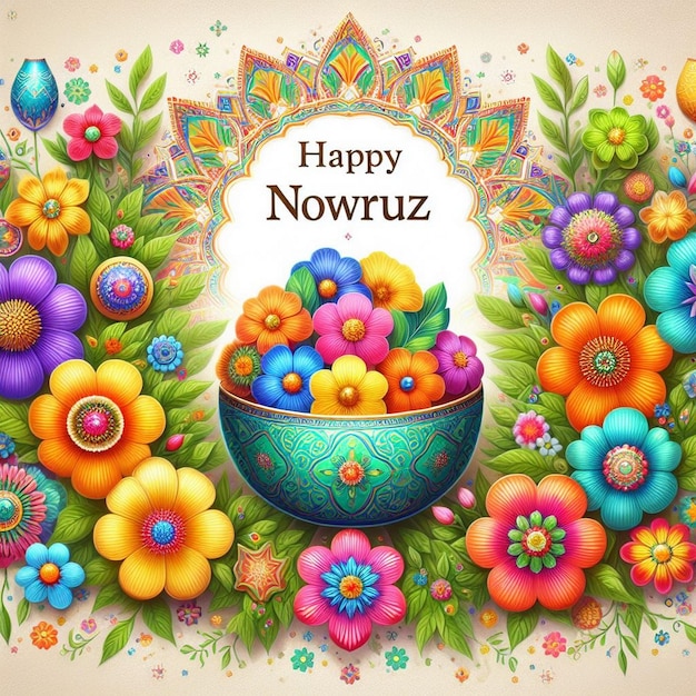 Modelo de design de bandeira do dia de Nowruz