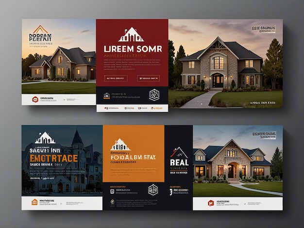 Modelo de design de banner de cobertura de mídia social imobiliária
