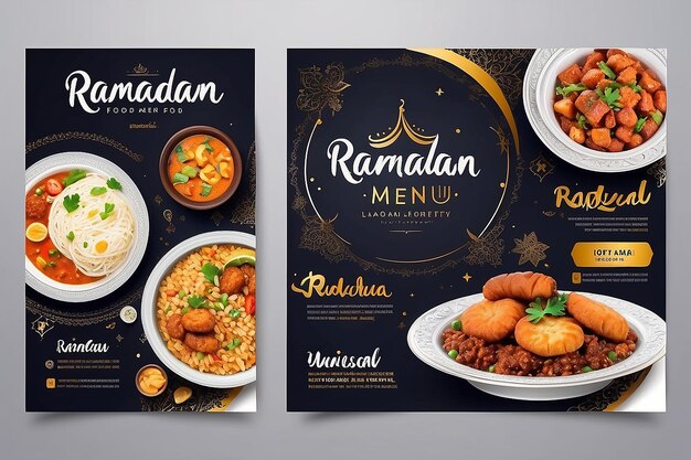 Foto modelo de design de banner de postagem de mídia social de menu especial de comida do ramadan