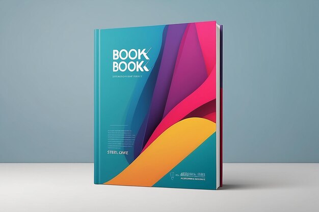 Modelo de design de brochura e capa de livro com fundo abstrato