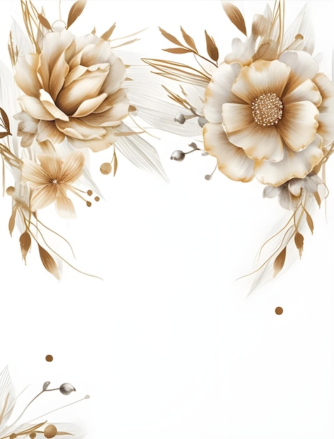 Modelo de design de cartão de convite de casamento elegante com decoração floral em estilo de ilustração vetorial