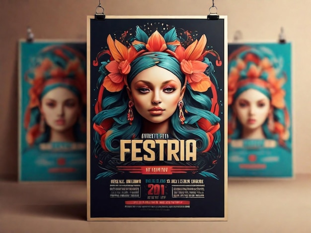 Modelo de design de cartaz do festival