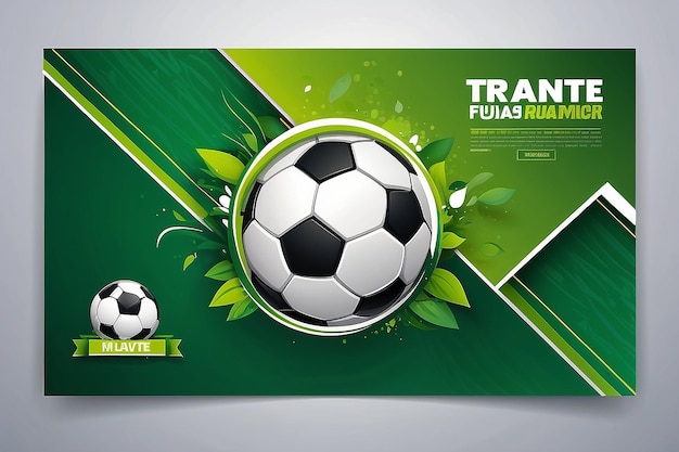 Modelo de design de futebol banner de futebal desenho de layout esportivo tema verde