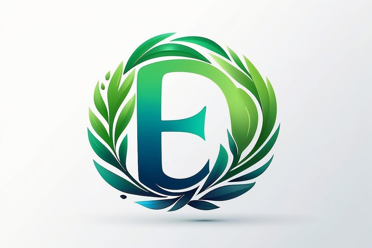 Foto modelo de design de logotipo de letra e com estilo de gradiente natural de marca elegante