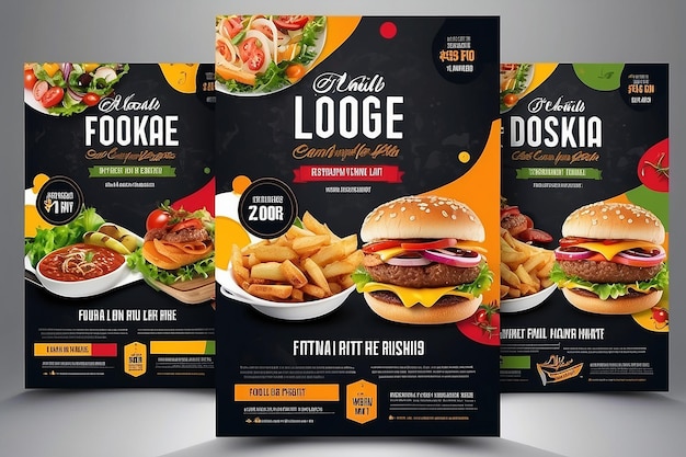 Foto modelo de design de panfletos de alimentos para o seu negócio de restaurante