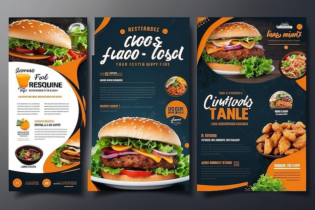 Foto modelo de design de panfletos de alimentos para o seu negócio de restaurante