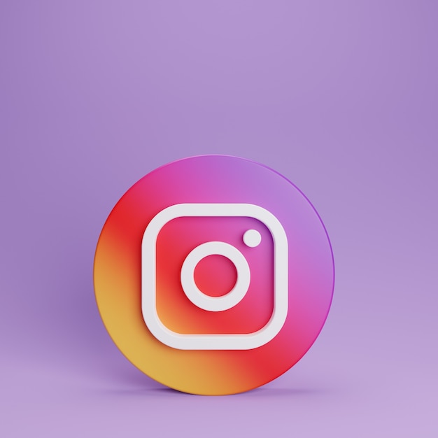 Foto modelo de design simples mínimo do logotipo do suporte do instagram 3d