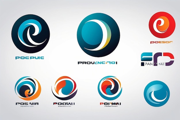 Modelo de design vetorial de identidade de marca corporativa P Logo