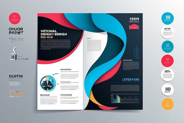 Foto modelo de design vetorial para brochura relatório anual revista poster apresentação corporativa portfolio flyer