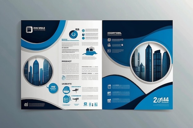 Modelo de design vetorial para brochura Relatório anual Revista Poster Apresentação corporativa Portfolio Flyer