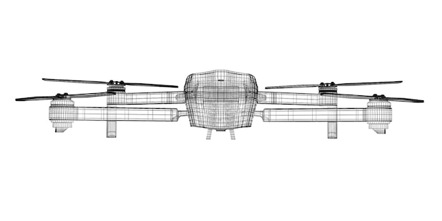 Foto modelo de drone de renderização 3d