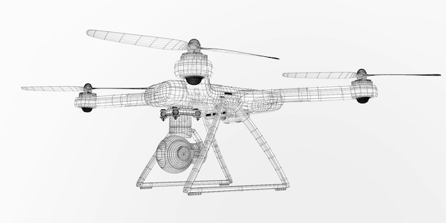 Modelo de drone de renderização 3D