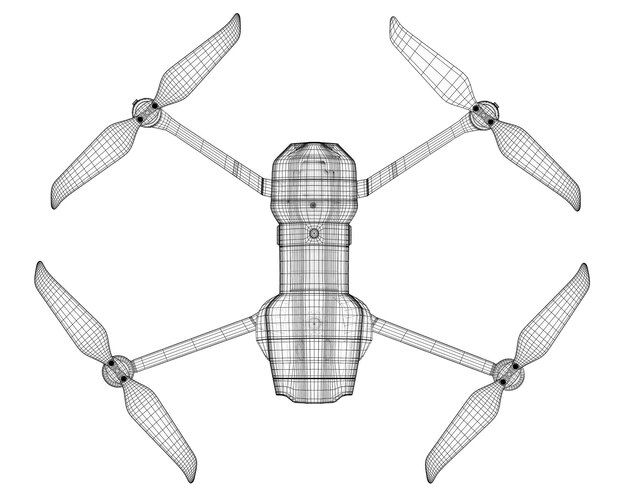 Foto modelo de drone de renderização 3d