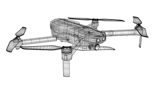 Modelo de drone de renderização 3D