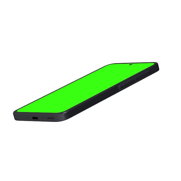 Modelo de ecrã verde transparente da frente do smartphone