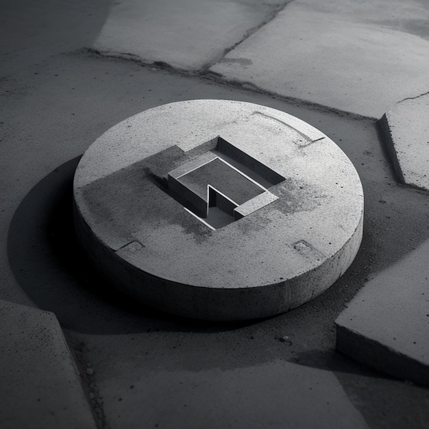 Modelo de efeito de logotipo em concreto