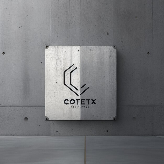 Modelo de efeito de logotipo em concreto