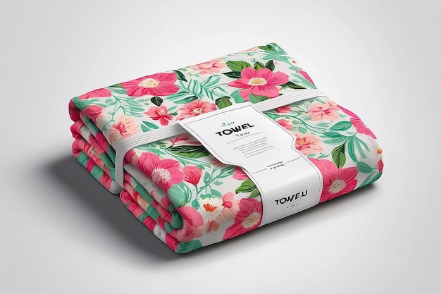 Modelo de embalagem de toalha personalizável para o seu projeto