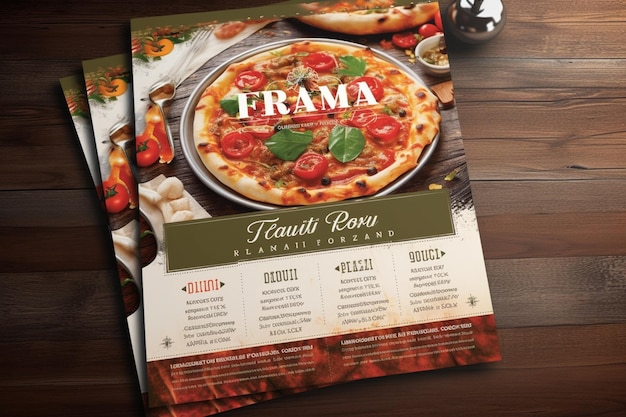 Foto modelo de folheto - comida italiana