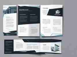 Foto modelo de folheto triplo de brochura de negócios