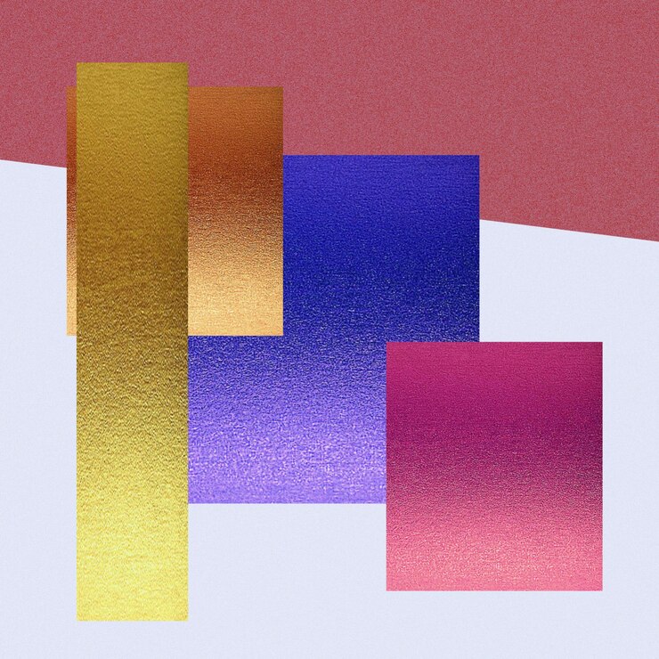 Foto modelo de fólio colorido abstrato moderno geométrico vermelho rosa azul verde amarelo ouro