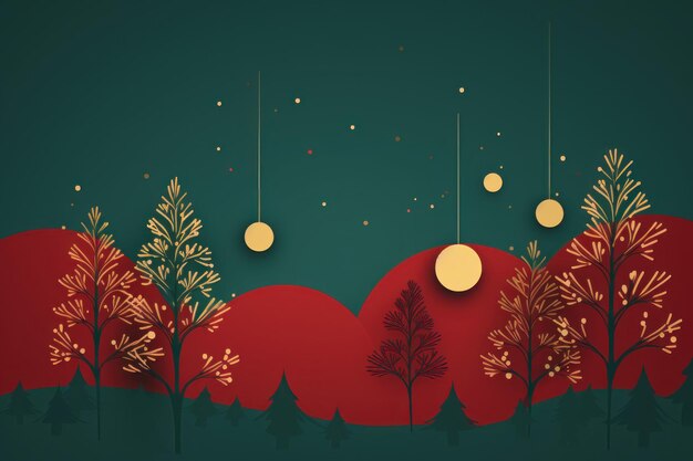 Modelo de fundo de celebração de Natal ilustração cópia espaço decoração banner AI generativo