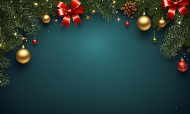 Foto modelo de fundo de feliz natal e feliz ano novo banner com espaço para texto