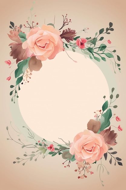 Modelo de fundo de ilustração de decoração floral simples colorido arranjo criativo de natureza e flores Bom para convite de cartão de casamento de banner rascunho saudações de aniversário e elemento de design