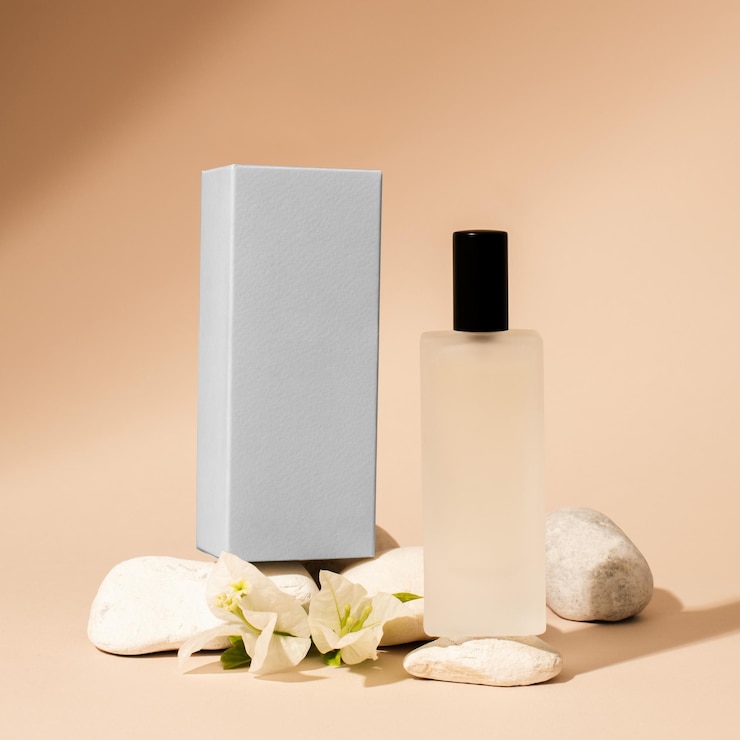 Foto modelo de garrafa de perfume feminino png embalagem de produto de fragrância