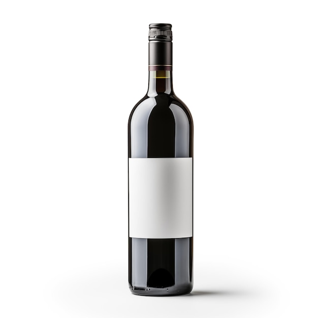 Foto modelo de garrafa de vinho em fundo branco