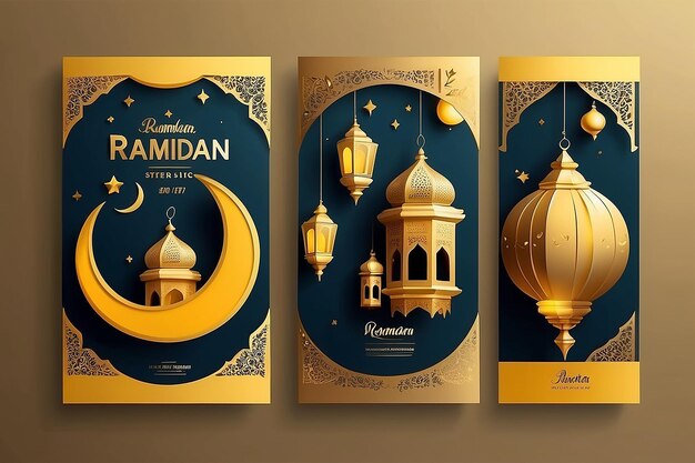 Foto modelo de histórias de mídia social para ramadan grande oferta de venda com lanterna dourada