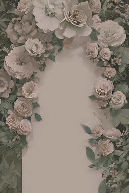 Foto modelo de ilustração de cartão de convite de casamento floral elegante designxa