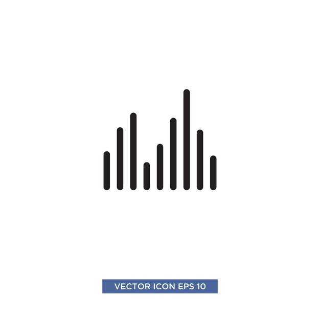 Modelo de ilustração vetorial de ícone de onda sonora