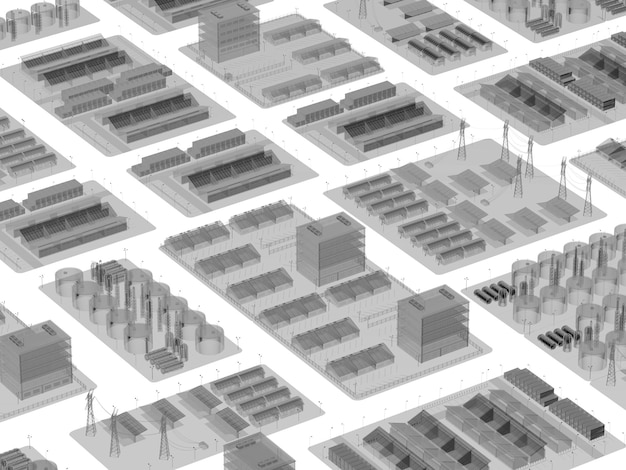 Modelo de indústria branca ou parque industrial inteligente com desenvolvimento de infraestrutura