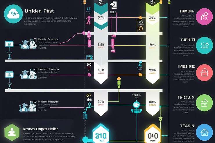 Foto modelo de infografia de linha de tempo de negócios