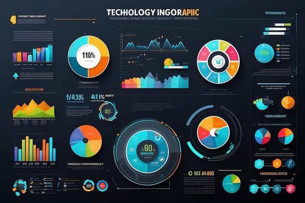 Foto modelo de infografia de tecnologia