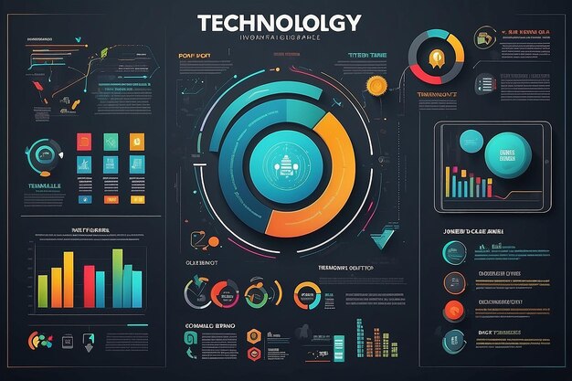 Foto modelo de infografia de tecnologia