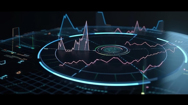 Modelo de infográfico moderno com gráficos de estatísticas e gráficos financeiros Modelo de gráfico e gráfico